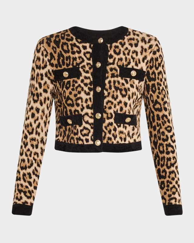 Claira Leopard Cropped Cardigan